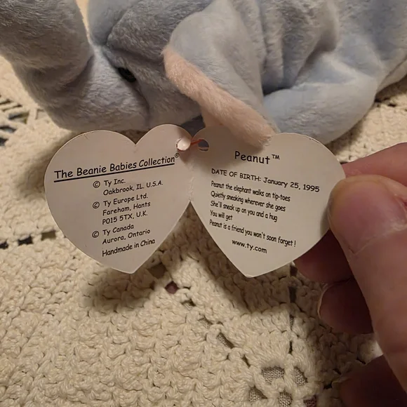 TY  Peanut The Elephant Beanie Baby - Picture 6 of 6
